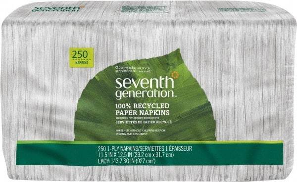 Seventh Generation - 12-1/2" Long x 11-1/2" Wide, Paper Napkins - 1 Ply, White - Caliber Tooling