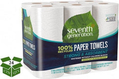 Seventh Generation - Perforated Roll of 2 Ply White Paper Towels - 11" Wide, No Added Dyes or Fragrances, 100% Recycled - Caliber Tooling