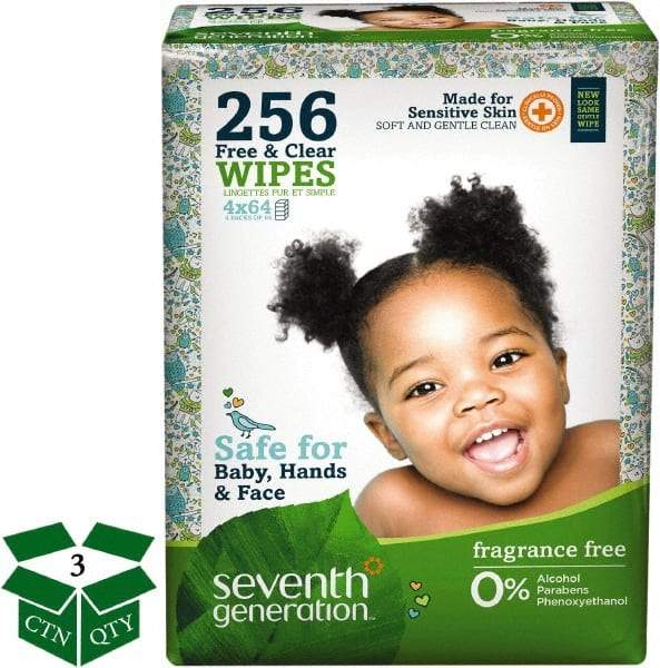 Seventh Generation - Pre-Moistened Baby Wipes - Refill, 7" x 7" Sheet Size, White - Caliber Tooling