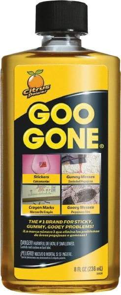 Goo Gone - 8 oz Bottle Adhesive Remover - Removes Adhesives, Gum, Tar, Crayon, Scuff Marks, Wax, Sap - Caliber Tooling