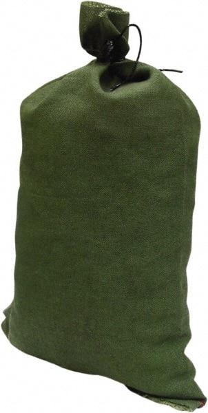 Made in USA - 14" Long x 26" High Sand Bag - Olive Green Polyproplene, For Spill Containment - Caliber Tooling