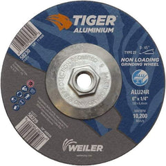 Weiler - 6" 24 Grit Aluminum Oxide/Silicon Carbide Blend Cutoff Wheel - 1/4" Thick, 5/8-11 Arbor, 10,200 Max RPM, Use with Angle Grinders - Caliber Tooling