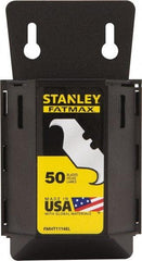 Stanley - 50 Piece, Carbon Steel, Hook Blade - 2-7/16" Long, 0.0235" Blade Thickness - Caliber Tooling