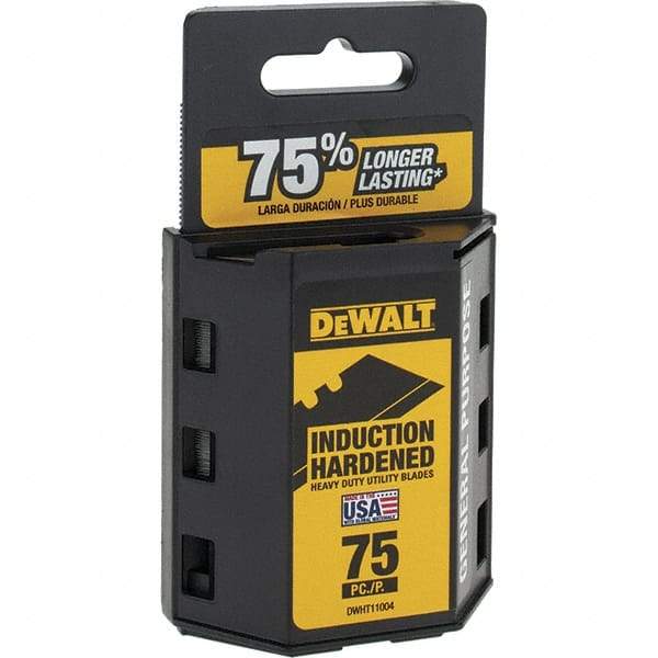 DeWALT - 75 Piece, Carbon Steel, Knife Blade - 2-7/16" Long, 0.0235" Blade Thickness - Caliber Tooling