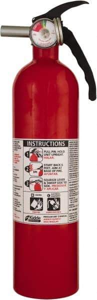 Kidde - 2.9 Lb, 10-B:C Rated, Dry Chemical Fire Extinguisher - 3-1/4" Diam x 13-3/4" High, 100 psi, 12' Discharge in 12 sec, Seamless Aluminum Cylinder - Caliber Tooling