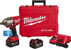 Milwaukee Tool - 3/4" Drive 18 Volt Pistol Grip Cordless Impact Wrench & Ratchet - 1,800 RPM, 0 to 2,400 BPM, 1,500 Ft/Lb Torque, 2 Lithium-Ion Batteries Included - Caliber Tooling