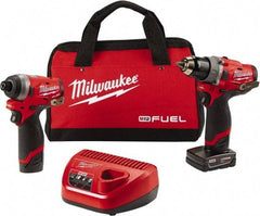 Milwaukee Tool - 12 Volt Cordless Tool Combination Kit - Includes 1/2" Brushless Hammer Drill/Driver & 1/4" Hex Impact Driver, Lithium-Ion Battery Included - Caliber Tooling