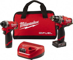 Milwaukee Tool - 12 Volt Cordless Tool Combination Kit - Includes 1/2" Compact Drill/Driver & 1/4" Hex Impact Driver, Lithium-Ion Battery Included - Caliber Tooling