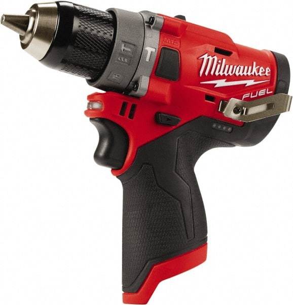 Milwaukee Tool - 12 Volt 1/2" All-Metal Keyless Ratcheting Chuck Cordless Hammer Drill - 0 to 25,500 BPM, 0 to 1,700 RPM, Reversible - Caliber Tooling