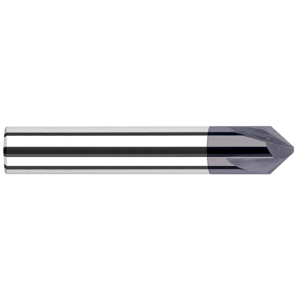 Harvey Tool - 3mm Diam 90°/90° 3-Flute Single End Solid Carbide Chamfer Mill - Exact Industrial Supply