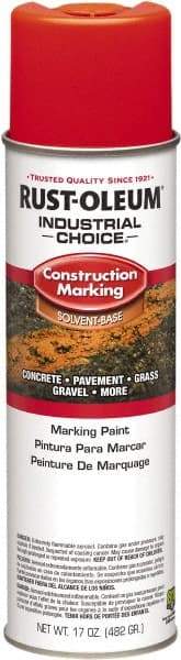 Rust-Oleum - 17 fl oz Red/Orange Paint & Primer - 400' Coverage at 1" Wide, Solvent Base Formula, >500 gL VOC - Caliber Tooling