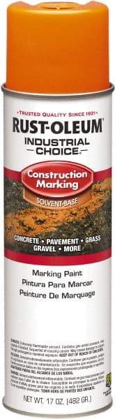 Rust-Oleum - 17 fl oz Orange Paint & Primer - 400' Coverage at 1" Wide, Solvent Base Formula, >500 gL VOC - Caliber Tooling