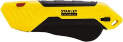 Stanley - Retractable Safety Utility Knife - 2.175" Steel Blade, Yellow & Black Bi-Material Handle, 1 Blade Included - Caliber Tooling