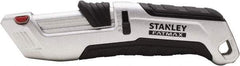 Stanley - Retractable Safety Utility Knife - 2.175" Steel Blade, Silver & Black Ergonomic Non-slip Grips Handle, 4 Blades Included - Caliber Tooling