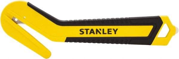 Stanley - Recessed/Concealed Fixed Blade Safety Cutter - 0.394" Steel Blade, Yellow & Black Bi-Material Handle, 1 Blade Included - Caliber Tooling