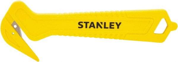 Stanley - Recessed/Concealed Fixed Blade Safety Cutter - 0.372" Steel Blade, Yellow & Black Plastic Handle, 1 Blade Included - Caliber Tooling