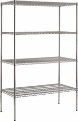 Sandusky Lee - 4 Shelf Wire Shelving Unit - 48" Wide x 24" Deep x 86" High, - Caliber Tooling