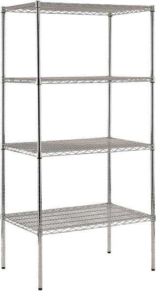 Sandusky Lee - 4 Shelf Wire Shelving Unit - 36" Wide x 24" Deep x 86" High, - Caliber Tooling