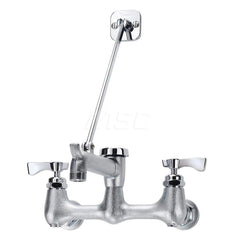 Industrial & Laundry Faucets; Type: Base Mount Faucet; Style: Base Mounted; Design: Base Mounted; Handle Type: Lever; Spout Type: Straight; Mounting Centers: 8; Spout Size: 6-1/2; Finish/Coating: Chrome Plated Brass; Type: Base Mount Faucet; Minimum Order