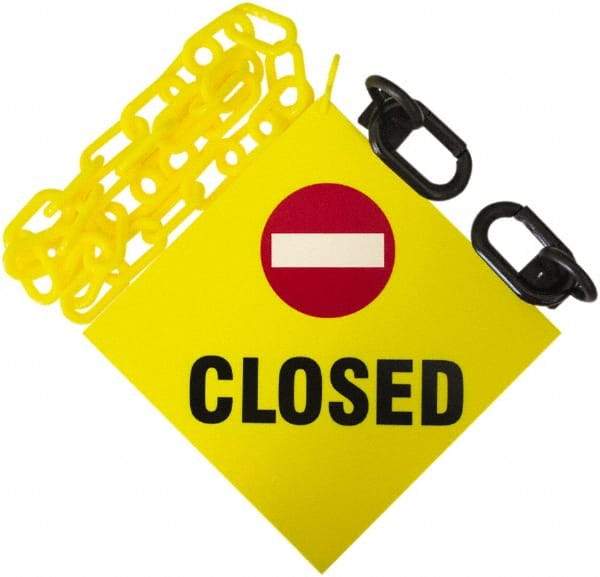 PRO-SAFE - 12' Long x 2" Wide Plastic Closed Sign Kit - Yellow - Caliber Tooling