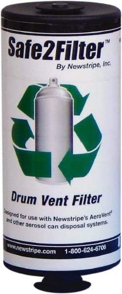 Made in USA - Trash Compactor/Crusher Carbon Filter Assembly - 4" Wide x 4" Long x 9" High, For Any 55 or 30 Gal Drum, 10004840 Aerovent Can Disposal Systems - Caliber Tooling