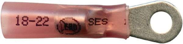 Made in USA - 22-18 AWG Partially Insulated Solder Connection Closed Eyelet Ring Terminal - #8 Stud, 1-1/4" OAL x 0.35" Wide, Tin Plated Copper Contact - Caliber Tooling