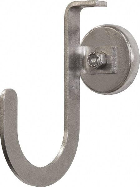 Mag-Mate - 42 Lb Capacity, 3-1/4" Projection, 304 Stainless Steel Magnetic J Hook - 5" OAL - Caliber Tooling