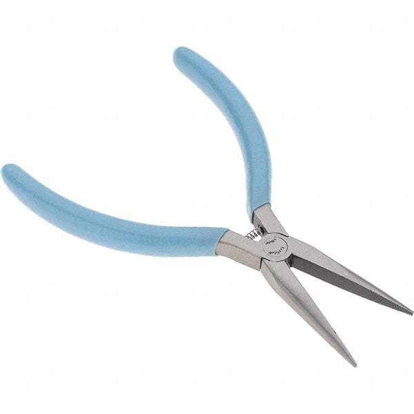 Xcelite - 5-1/2" Jaw Length x 17/32" Jaw Width, Long Nose Comfort Grip Pliers - Serrated Jaw, Bi-Material Cushion Handle - Caliber Tooling