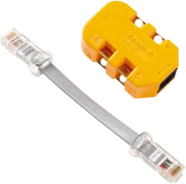 Fluke Networks - Yellow Electrical Test Equipment Modular Adapter - Use with Telephone Test Sets - Caliber Tooling