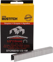 Stanley Bostitch - 1/2" Long x 7/16" Wide, 24 Gauge Crowned Construction Staple - Steel, Chisel Point - Caliber Tooling