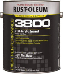 Rust-Oleum - 1 Gal Light Tint Base Semi Gloss Finish Acrylic Enamel Paint - 150 to 270 Sq Ft per Gal, Interior/Exterior, Direct to Metal - Caliber Tooling