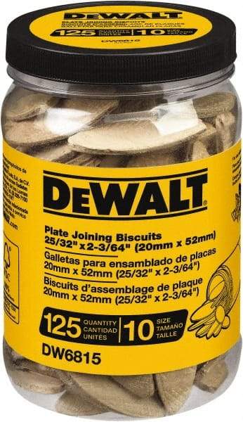 DeWALT - Size 10 Biscuits - 125 Pieces, Tube - Caliber Tooling