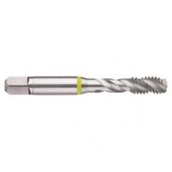 3/8-16 2B 3-Flute Cobalt Yellow Ring Semi-Bottoming 40 degree Spiral Flute Tap-Bright - Caliber Tooling