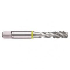 3/4-10 2B 4-Flute Cobalt Yellow Ring Semi-Bottoming 40 degree Spiral Flute Tap-Bright - Caliber Tooling