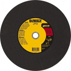 DeWALT - 14" 24 Grit Aluminum Oxide Cutoff Wheel - 1/8" Thick, 20mm Arbor, 5,500 Max RPM, Use with Chop Saws - Caliber Tooling