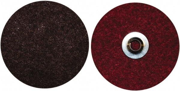 Norton - 5" Medium Grade Aluminum Oxide Deburring Disc - 5/8-11 Threaded Center Hole, Quick Change Connection, Maroon, 10,000 Max RPM - Caliber Tooling