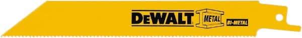 DeWALT - 12" Long x 3/4" Thick, Bi-Metal Reciprocating Saw Blade - Straight Profile, 10 to 14 TPI, Toothed Edge, Tang Shank - Caliber Tooling