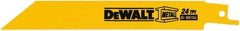 DeWALT - 4" Long x 3/4" Thick, Bi-Metal Reciprocating Saw Blade - Straight Profile, 24 TPI, Toothed Edge, Tang Shank - Caliber Tooling