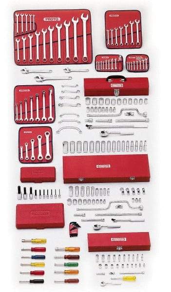 Proto - 194 Piece 1/4, 3/8 & 1/2" Drive Master Tool Set - Comes in Top Chest - Caliber Tooling