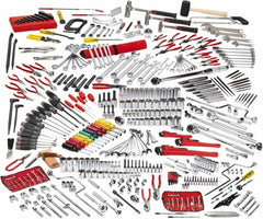 Proto - 411 Piece 1/4, 3/8 & 1/2" Drive Master Tool Set - Comes in Roller Cabinet with Top Chest - Caliber Tooling