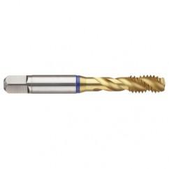 M8x1.25 6H 3-Flute PM Cobalt Blue Ring Semi-Bottoming 40 degree Spiral Flute Tap-TiN - Caliber Tooling