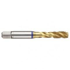 M14x2.0 6H 3-Flute PM Cobalt Blue Ring Semi-Bottoming 40 degree Spiral Flute Tap-TiN - Caliber Tooling