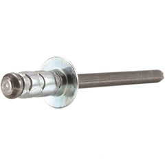 STANLEY Engineered Fastening - Size 6 Dome Head Aluminum Multi Grip Blind Rivet - Aluminum Mandrel, 0.063" to 1/4" Grip, 3/16" Head Diam, 0.192" to 0.205" Hole Diam, 0.116" Body Diam - Caliber Tooling