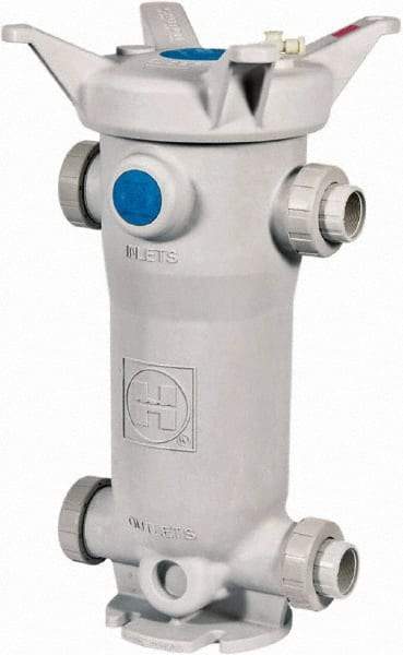 Hayward - 2 Inch Pipe, Threaded End Connections, 31-7/8 Inch Long, Cartridge Filter Housing without Cartridge - 100 Max GPM Flow Rate, 150 psi Max Working Pressure, GFPP per ASTM D4101, Cell Class 85580 Grade, Polypropylene Housing - Caliber Tooling