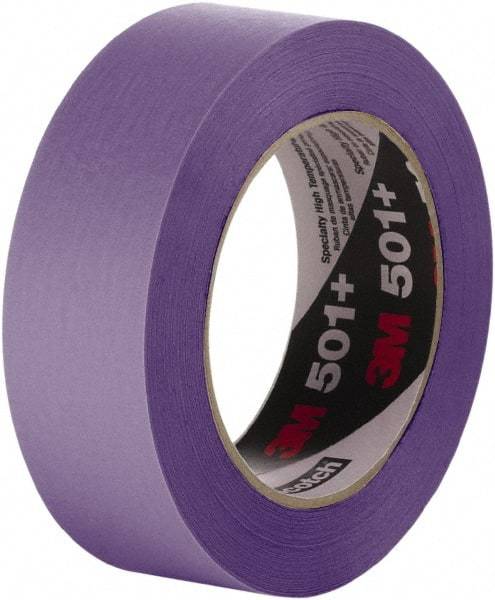 3M - 24mm Wide x 55 m Long Purple Crepe Paper Masking Tape - Series 501+, 33 In/Lb Tensile Strength - Caliber Tooling