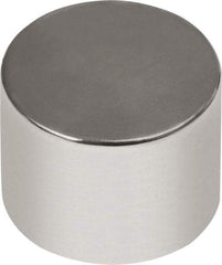 Mag-Mate - 1/4" Diam x 1/4" High Neodymium Rare Earth Magnet - 3.35 Lb Max Capacity, 180°F Max, Nickel Plated - Caliber Tooling