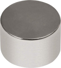 Mag-Mate - 1/4" Diam x 13/64" High Neodymium Rare Earth Magnet - 3.07 Lb Max Capacity, 180°F Max, Nickel Plated - Caliber Tooling