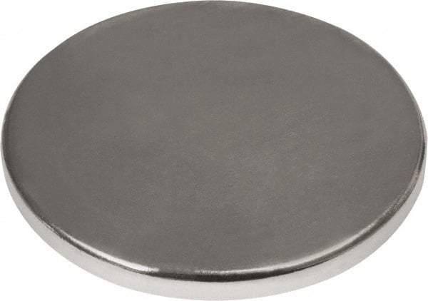 Mag-Mate - 3/4" Diam x 1/16" High Neodymium Rare Earth Magnet - 15.3 Lb Max Capacity, 180°F Max, Nickel Plated - Caliber Tooling