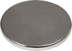 Mag-Mate - 3/4" Diam x 1/16" High Neodymium Rare Earth Magnet - 15.3 Lb Max Capacity, 180°F Max, Nickel Plated - Caliber Tooling