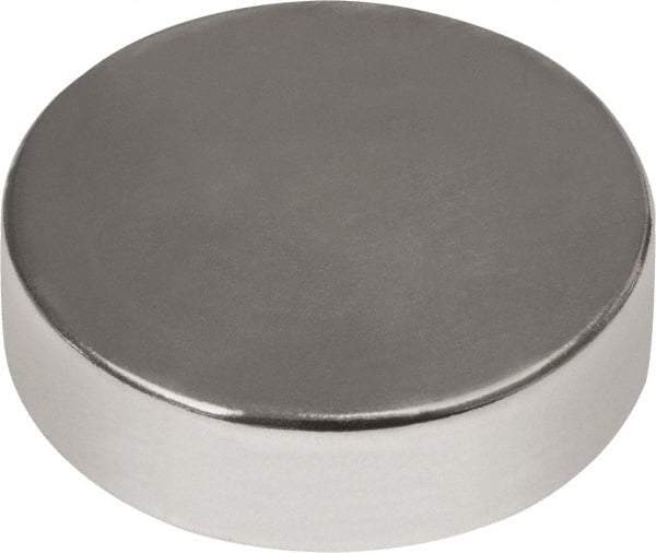 Mag-Mate - 1/2" Diam x 3/16" High Neodymium Rare Earth Magnet - 11.5 Lb Max Capacity, 180°F Max, Nickel Plated - Caliber Tooling